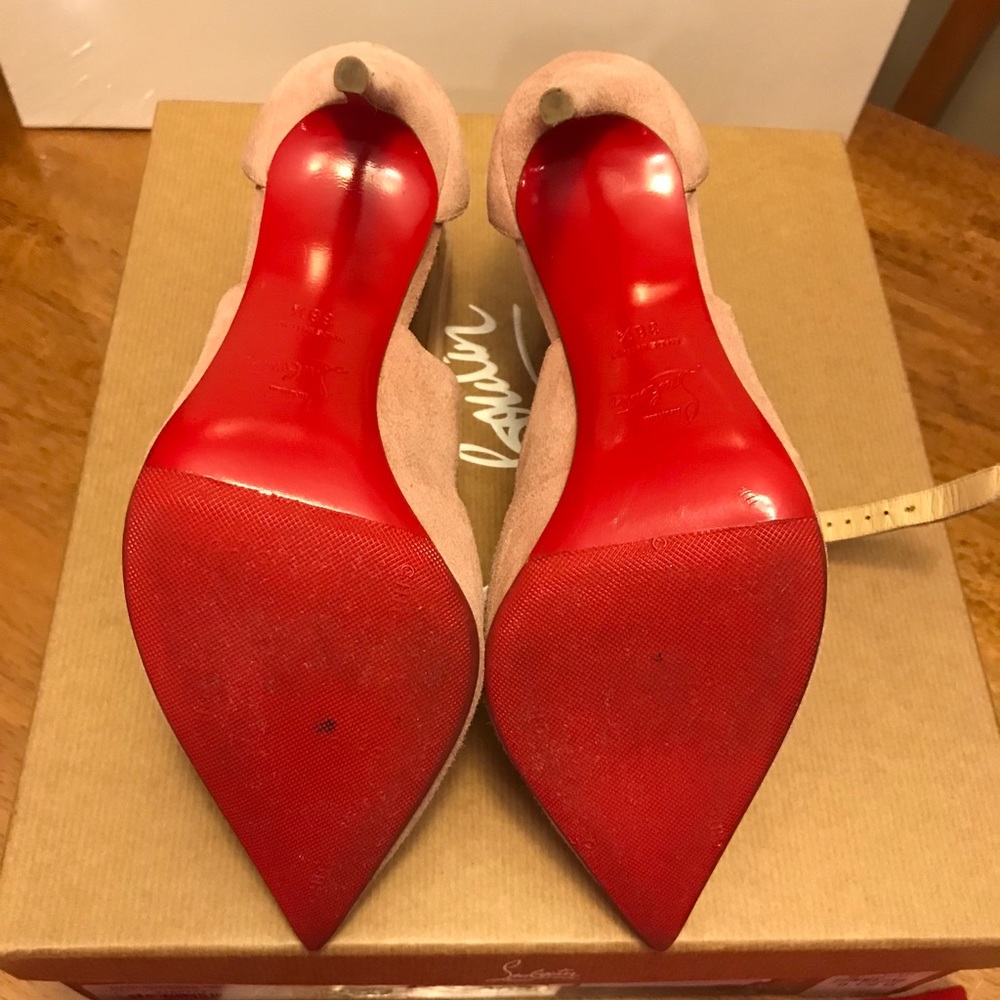 Christian Louboutin Marlenarock pink suede heels nude - Picture 8 of 8